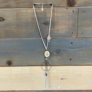 Salut De Miel Stone Pendant Tassel Chain Long Necklace